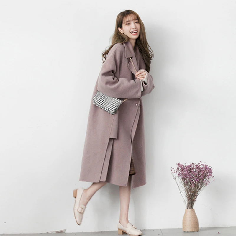 

Winter Wool Coat Thicken Women Warm Outerwear Ladies Trench Coats Elegant Female Office Wear Korean Fashion Clothing