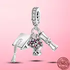 Романтический женский серебряный шарм-букет для мальчишника, шарм, подходящий для оригинального браслета Пандоры, ювелирные изделия сделай сам, подарок на выпускной