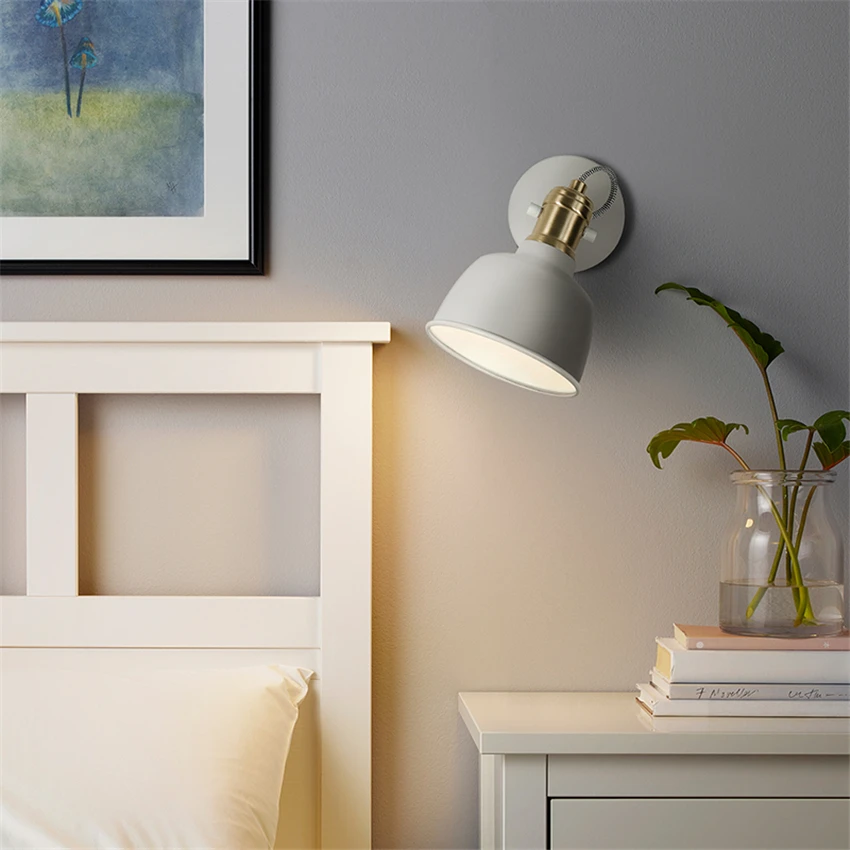 Скандинавский прикроватный светильник с проводным выключателем настенные лампы