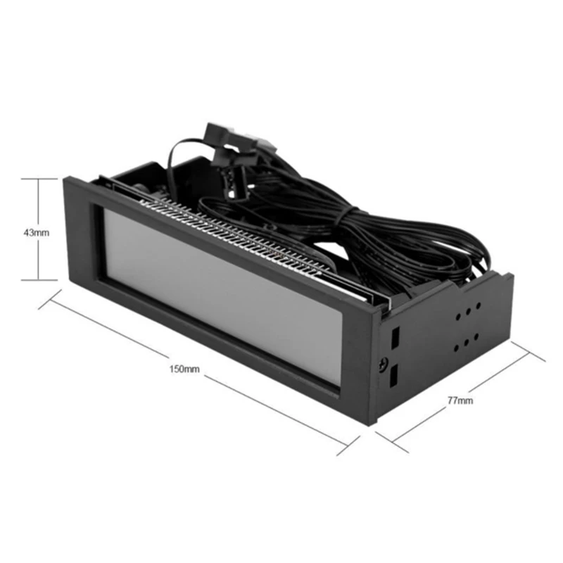 

5-Fans Speed Controller CPU Temperature Sensor Computer Cooling Drive Bay Front LCD Panel