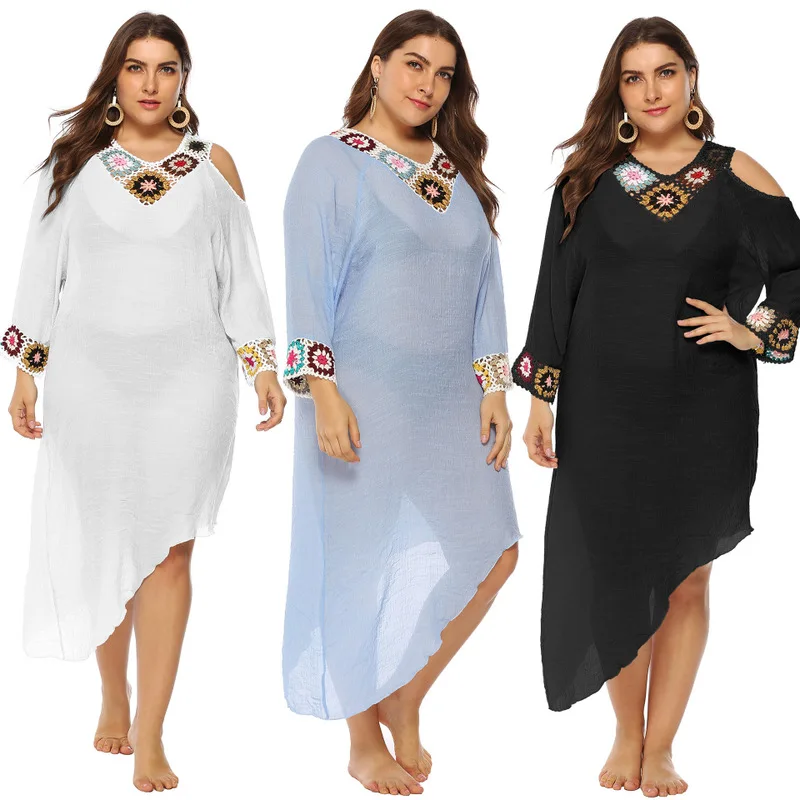 Накидка на купальник Пляжное платье накидка для женщин большого размера Женская