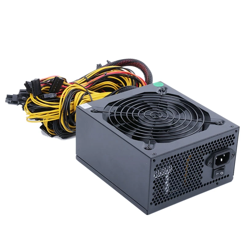 

2400W PC Power Supply for Bitcoin Mining ATX ETH Mining Machine Support 8 Display Cards GPU 2600W Max for Bitcoin Miner