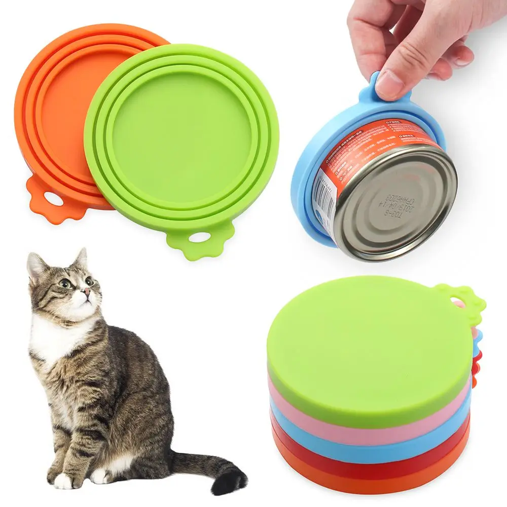 

Hot Food Storage Box Cover Keep Fresh Food Tin Cover Cans Cap Pet Can Covers Silicone Can Lid