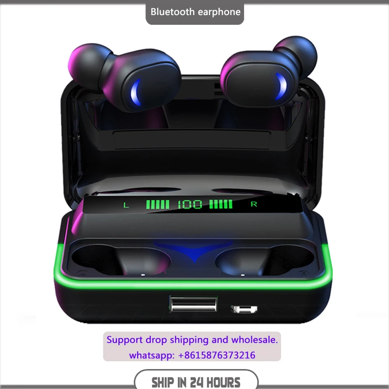 

E10 TWS Gamer Headset Wireless Headphone Low Delay Bluetooth Earphone HiFi Stereo Music Earbuds with Microphone Power Bank