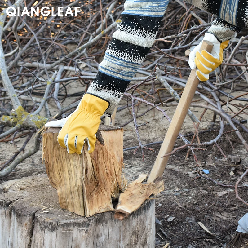 Новые рабочие перчатки QIANGLEAF для сварки из воловьей кожи защитные спортивные
