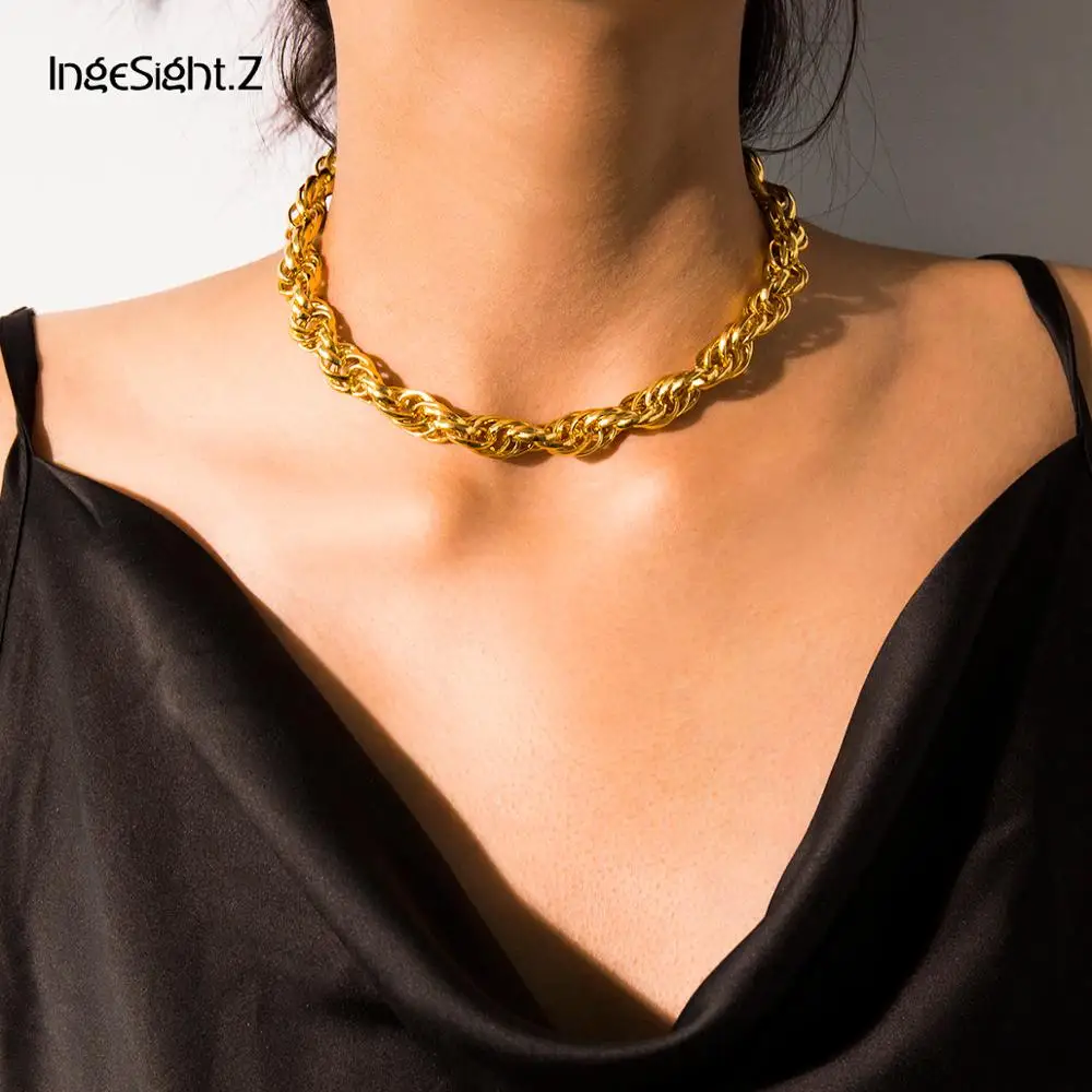 Женское колье чокер IngeSight.Z винтажное ожерелье в стиле панк хип хоп массивная