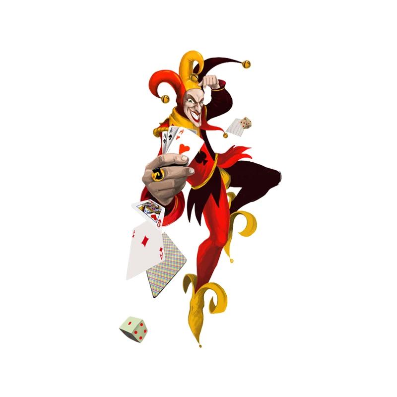 

9.7CM*17.7CM Fun Clown Poker Magic Decal PVC Motorcycle Car Sticker for Alfa Romeo Stickers