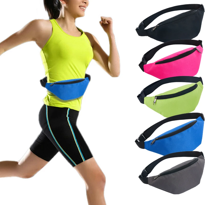 

Уличная спортивная сумка на бедро, Повседневная однотонная поясная сумка унисекс, водонепроницаемая поясная сумка для мужчин и женщин, для ...