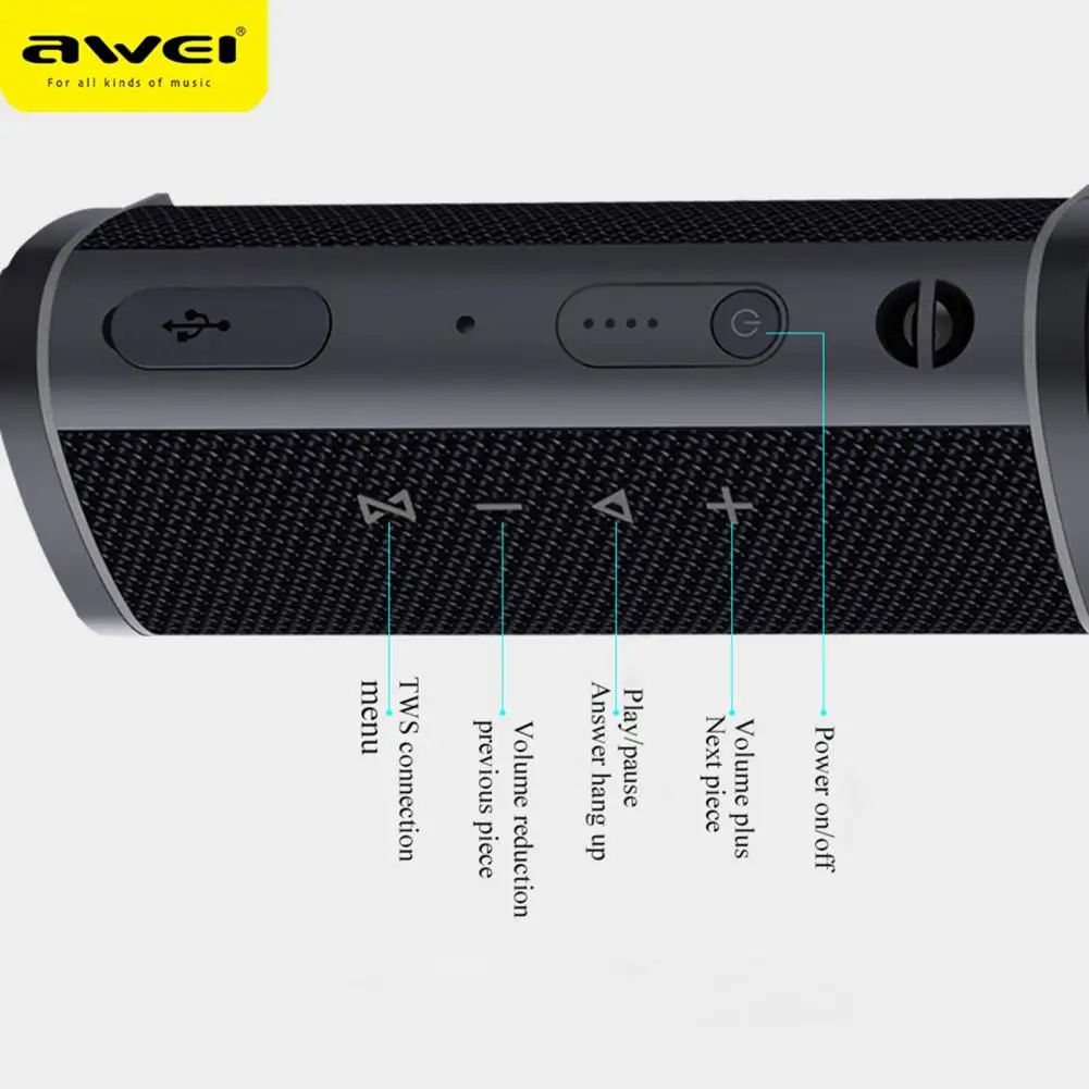 Awei Y331 TWS уличный водонепроницаемый динамик Bluetooth беспроводной стерео Супер басы
