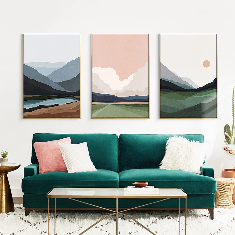 Goede Grote Nordic Canvas Schilderijen Abstract Art Kleuren Poster Esthetische Decor Baby Kwaliteit Moderne Cuadros Moderne Home Decor BY50PA