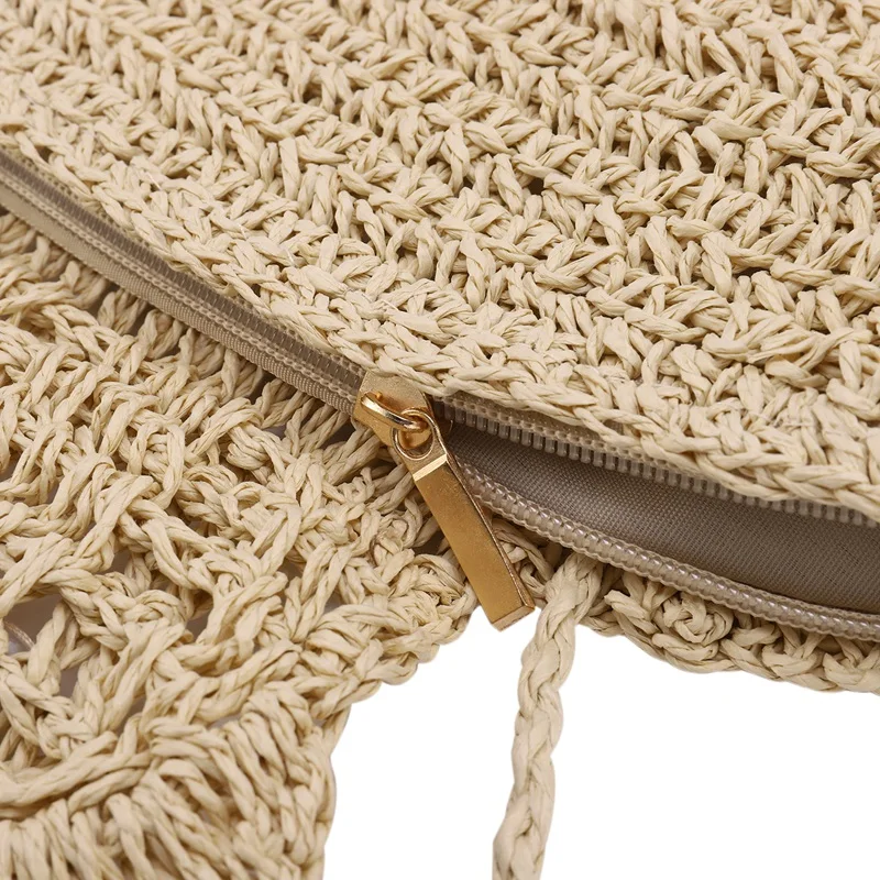 

Crochet Shell Pearl Handmade Woven Bag Casual Women's Straw Bag Beach Messenger Bags Tote Bags for Women
