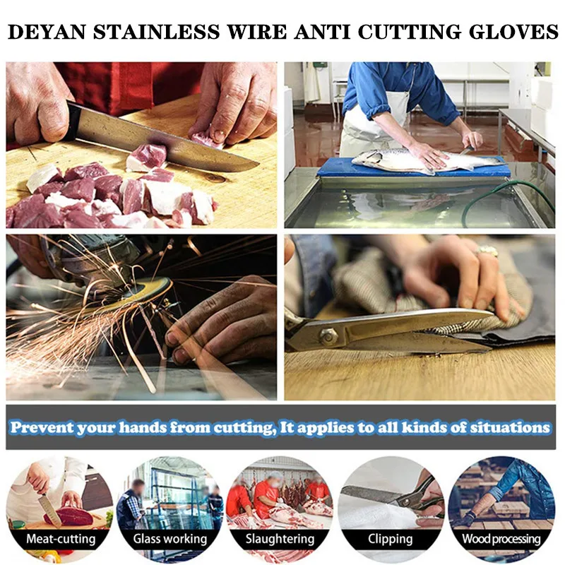 DEYAN 100% Stainless Steel High Quality Butcher Protect Hands Glove Cut Resistant Safety Working Gloves | Безопасность и защита