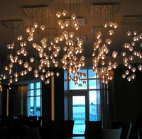 diy crystal ball led chandelier clear lamps stairs american meteor shower chandelier hotel house meals lamp