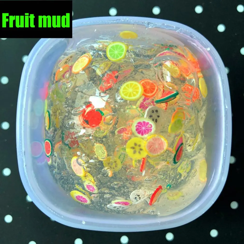 Candy Fruit slime пушистая клейкая масса антистрессовая детская игрушка Sludge DIY No Borax Fun ультра-легкая антипригарная ручная головоломка игрушка случайный Слим