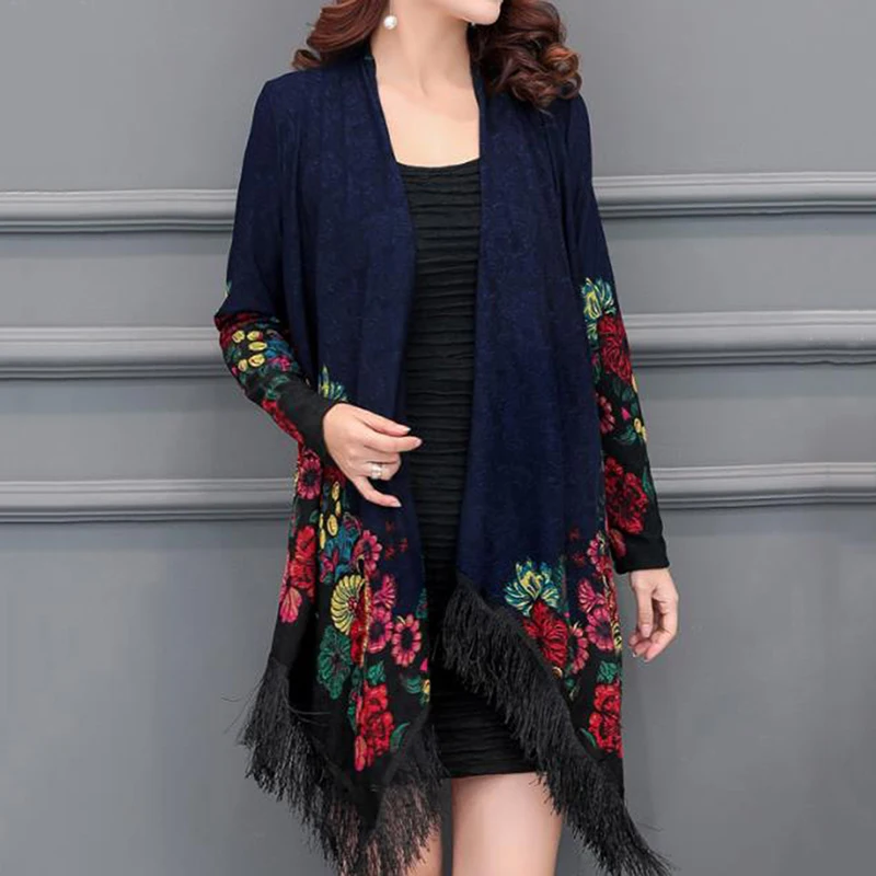 

New Autumn Women Capes Leisure Female Loose Cardigan Coat National Style Slim Shawl Indie Folk Capes For Women