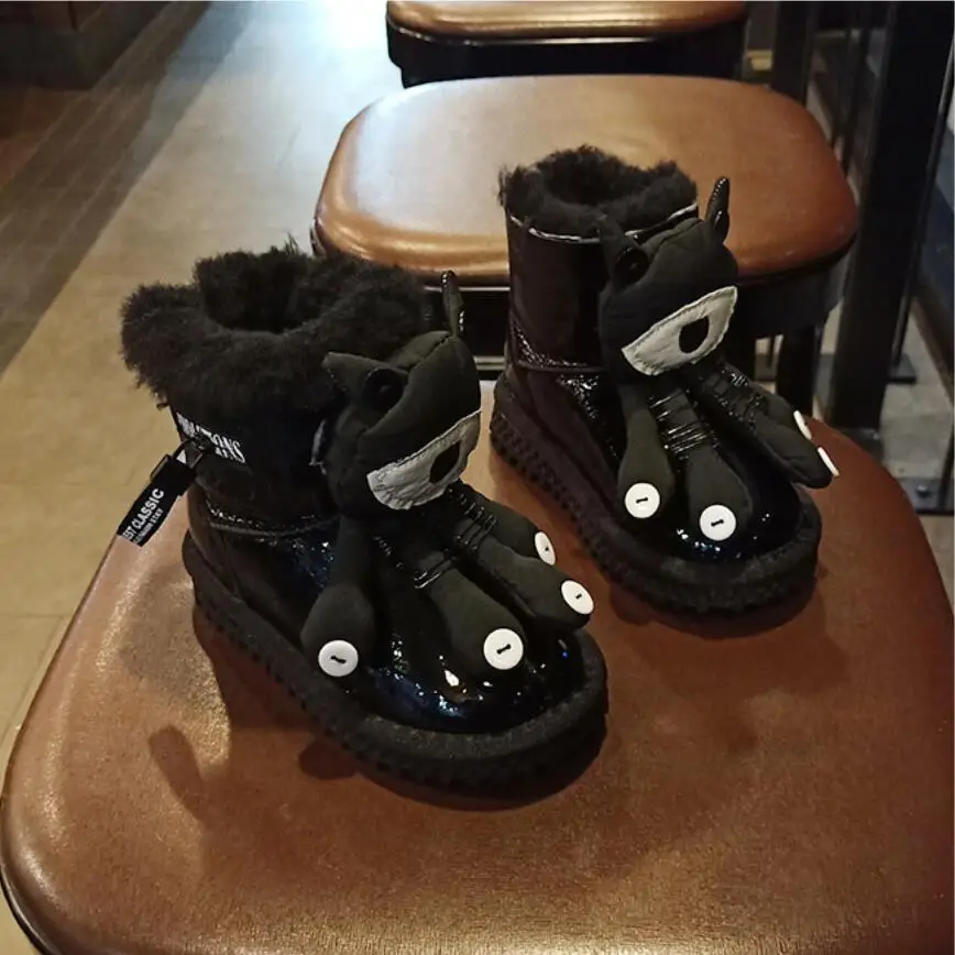 

Koovan Children's Snow Boots Girls Boys Thick 2020 Winter New Fashion Cute Cartoon Cotton Boots Warm Winter Boots Non-slip Shoes