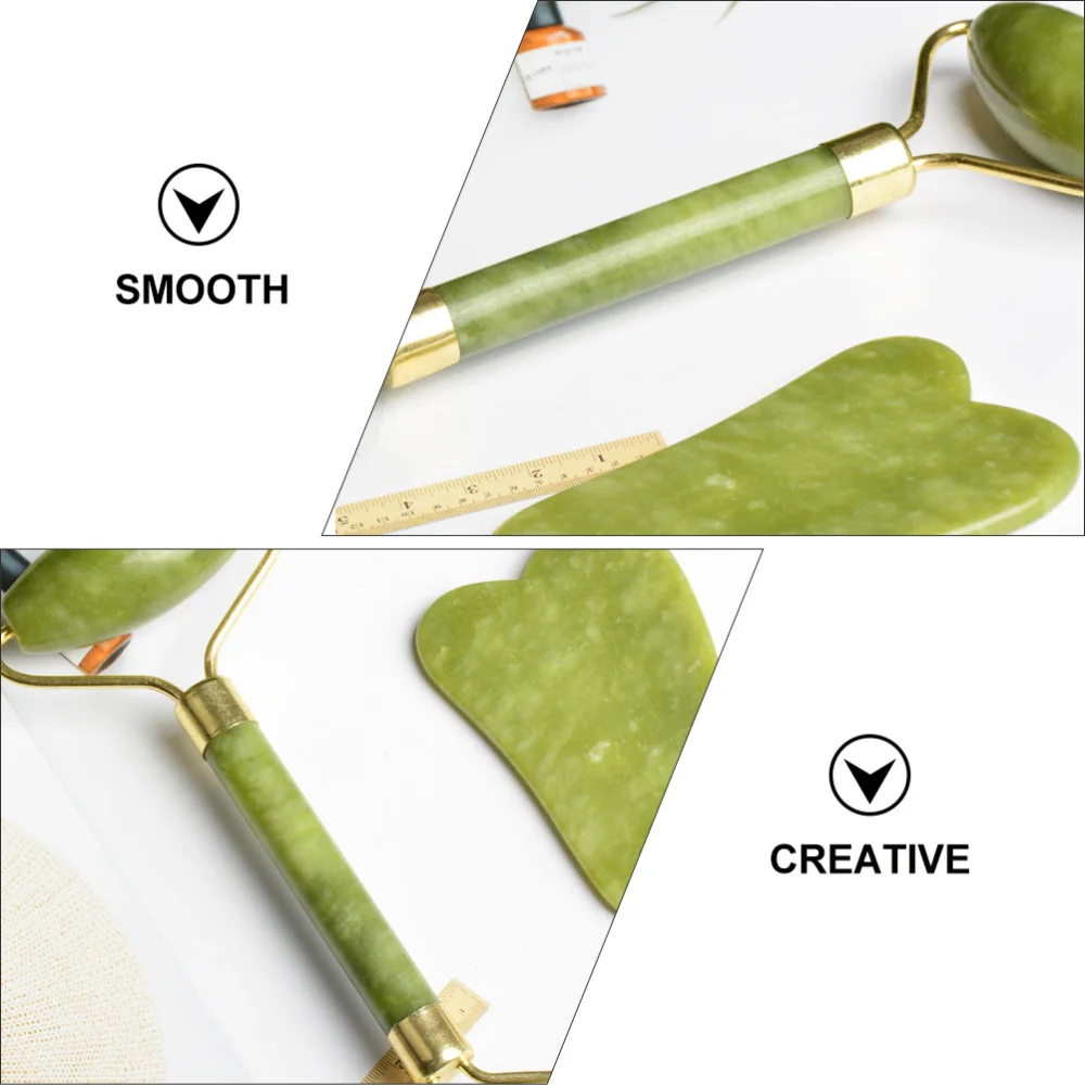 

2Sets Massaging Roller Traditional Board Face Care Tool Green