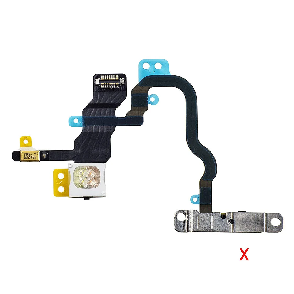 

2021 DIYPower ON OFF Button Flashlight Flex Cable Ribbon with Bracket Replacement For iPhone X XR XS XSmax TO 12 series