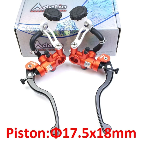 orange 17.5mm Adelin PX1 поршень 14 16 17,5 19 мм Радиальные мотоциклетный главный цилиндр тормозной муфты рычаг 7/" 22 мм для yamaha mt03 ниндзя 1000 R6 - Цвет: orange 17.5mm