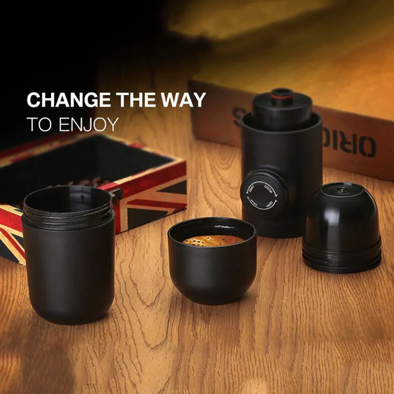 

Mini Coffee Machine Portable Coffee Maker Pressure Espresso Manual Handheld Espresso Coffee Maker for Home Travel Hot