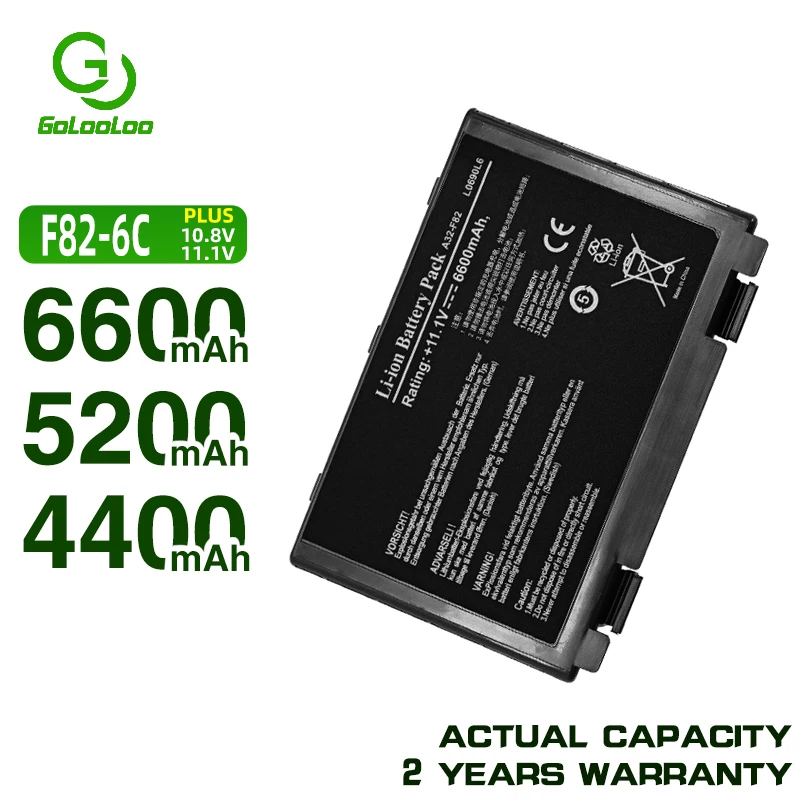 Аккумулятор Golooloo для Asus K40 K42J K42 k50c K51 K60 K61 A32 f82 F52 F82 k40in K50 K50iJ k50AB k50ID k50iJ