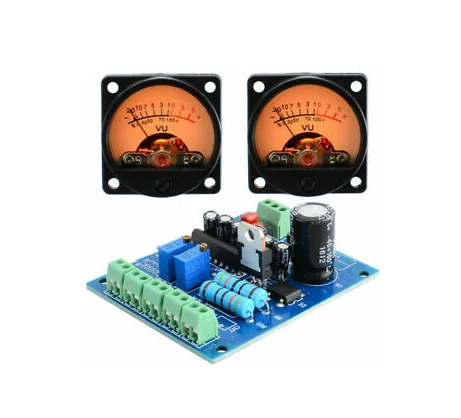 2pcs Panel VU Meter Warm Back Light Audio Level Amp + One driver board | Электроника
