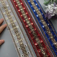 1 yard 5cm lace fabric trim ribbon embroidery flower diy sewing accessories jacquard applique for curtain shoes clothing craft