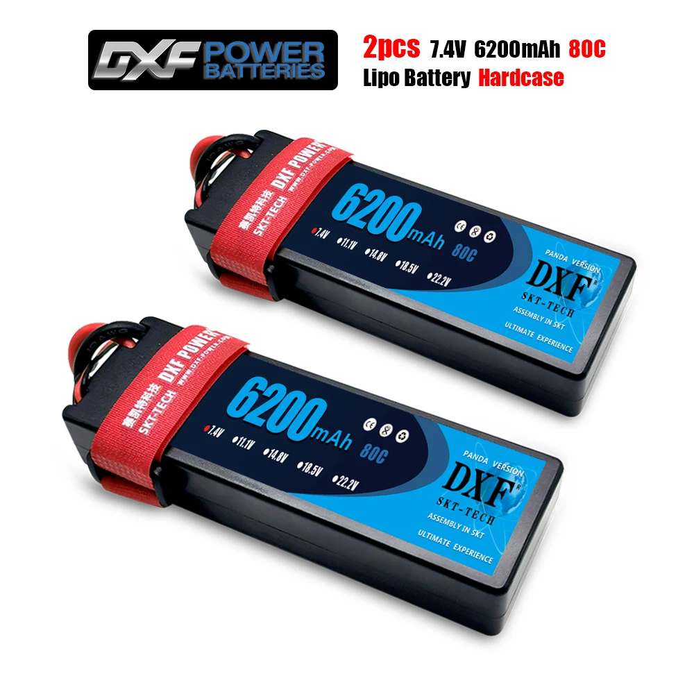 DXF 2S Lipo батарея 7 4 V 6200mAh 80C с Deans Plug Hardcase для RC автомобиля грузовика Танк слэш Truggy |