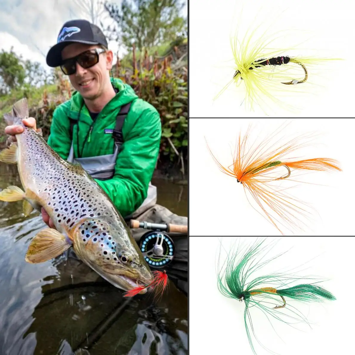 96 шт./лот приманка для форели рыболовные крючки сухой рыбалки набор рыболовных