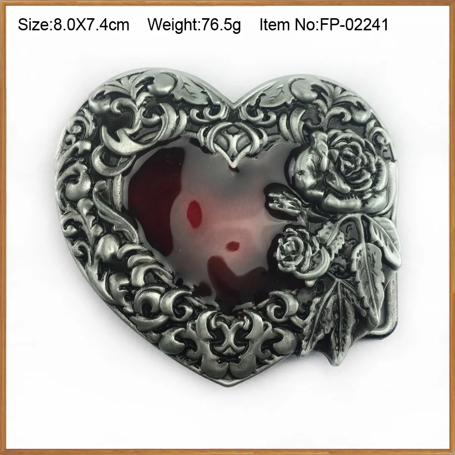 Buckleclub wholesale retro zinc alloy RED HEART jeans gift cowboy belt buckle FP-02241 for men 4cm width loop | Дом и сад