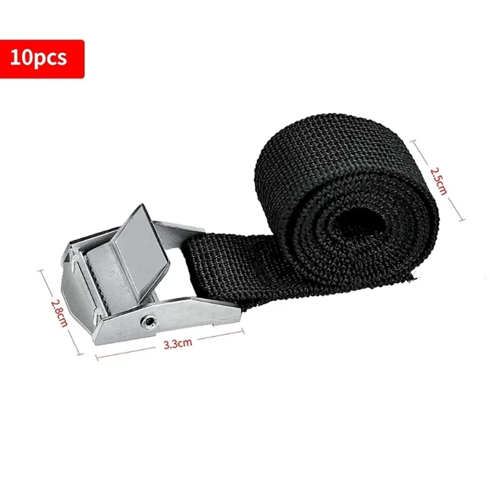 

10Pcs Fastening Straps Black Lashing Straps With Clamping Lock Heavy Duty For Luggage Fixing Bicycle Luggage Fixing Tool