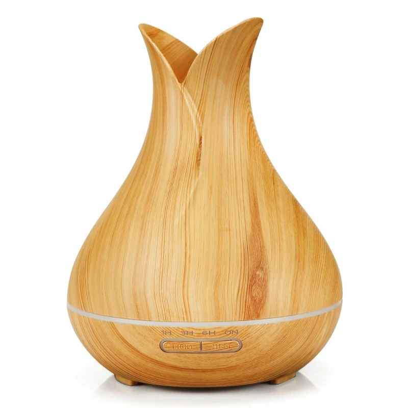 

400ml Wood Grain Aroma Diffuser with Timer Cool Mist and 7 LED Lights Changing Aromatherapy Essential Oil Diffuser for Baby N58D