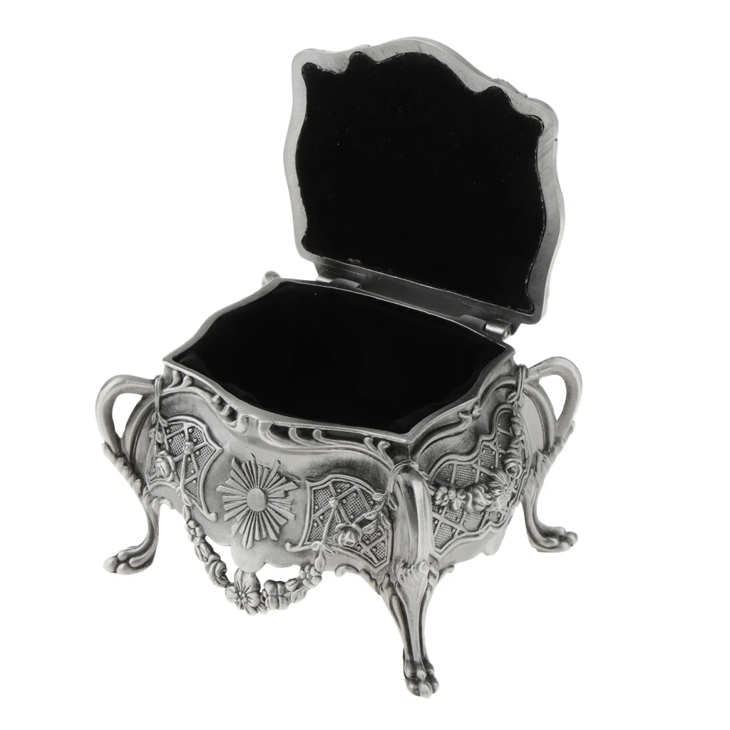 

Classic Vintage Jewelry Box Trinkets Container Flower Sculpture Collection Jewelry Display Travel Case Cosmetic Containers Hampe