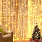 Гирлянды, занавески для окон, Рождественское украшение с дистанционным управлением, USB 3 м, лампа для праздника, фотография, новый год 2022
