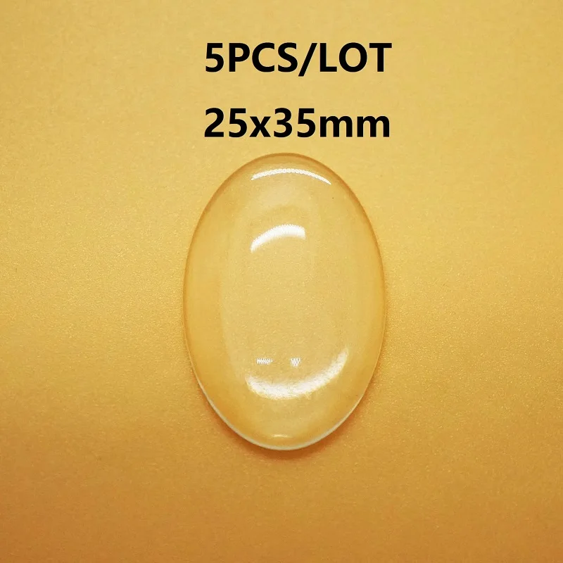 oval 5pcs 25x35mm Качественный комплект из двух предметов, 8/10/12/14/16/18/20/25 мм кабошоны круглые овальной формы сердца слезы прозрачный Стекло кабошон для DIY кулон для изготовления ювелирных изделий - Цвет: oval 5pcs 25x35mm