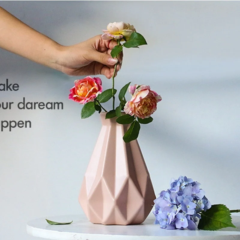 Оригами пластиковая ваза белый имитация керамический цветочный горшок