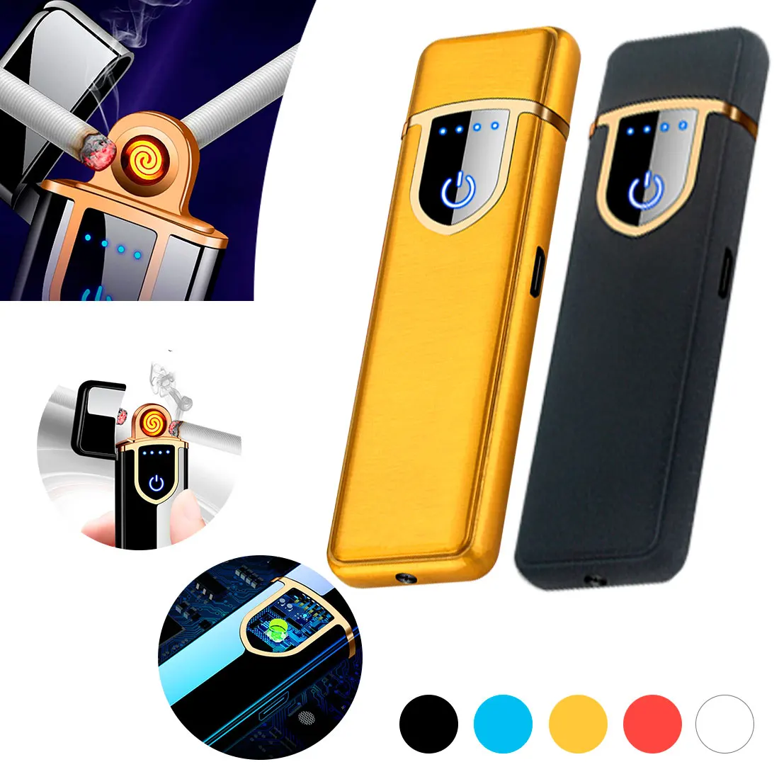 Электрическая зажигалка для сигарет зарядка через USB сенсорный переключатель