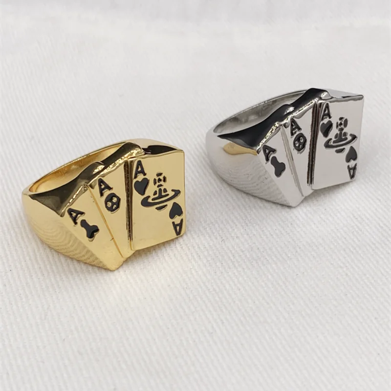 

Классическое кольцо в стиле панк с геометрическим рисунком в виде черепа, покера, черепа, персонализированное креативное простое кольцо в с...