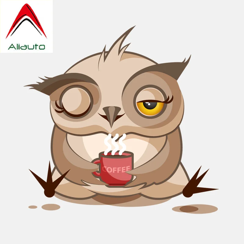 Aliauto мультяшная Автомобильная наклейка Сова наслаждаясь временем отдыха