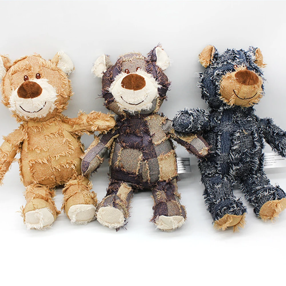 Симпатичный медведь игрушки для домашних питомцев пищащие Мягкие плюшевые собак