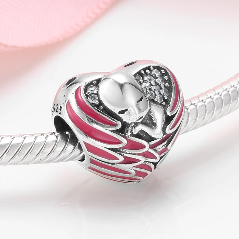 Hot Flying Love Wing of angels 925 Sterling Silver Beads Fit Original European Charm Bracelets Jewelry making | Украшения и
