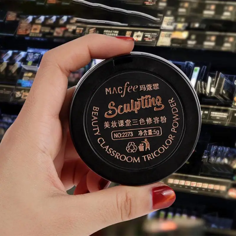 Пудра-хайлайтер 3 в 1 палитра осветляет натуральную кожу контролирует жирность