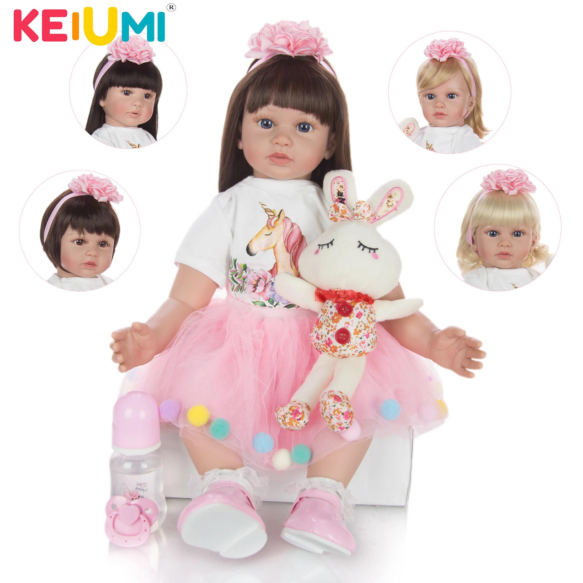 KEIUMI 60 см силиконовая кукла принцессы для новорожденных больше выбора