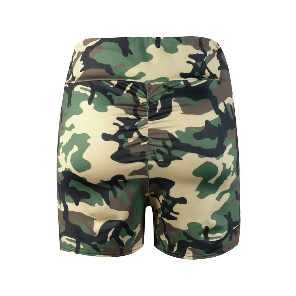 

FREE OSTRICH Women Print Short Leggings Print For Sports Breathable Wear Female Sexy High Waist Slim Hip Tight Fitness Shorts