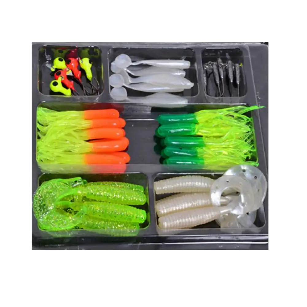 DSstyles Горячая продажа случайный цвет рыболовные приманки 35 шт. мягкие Червячные +