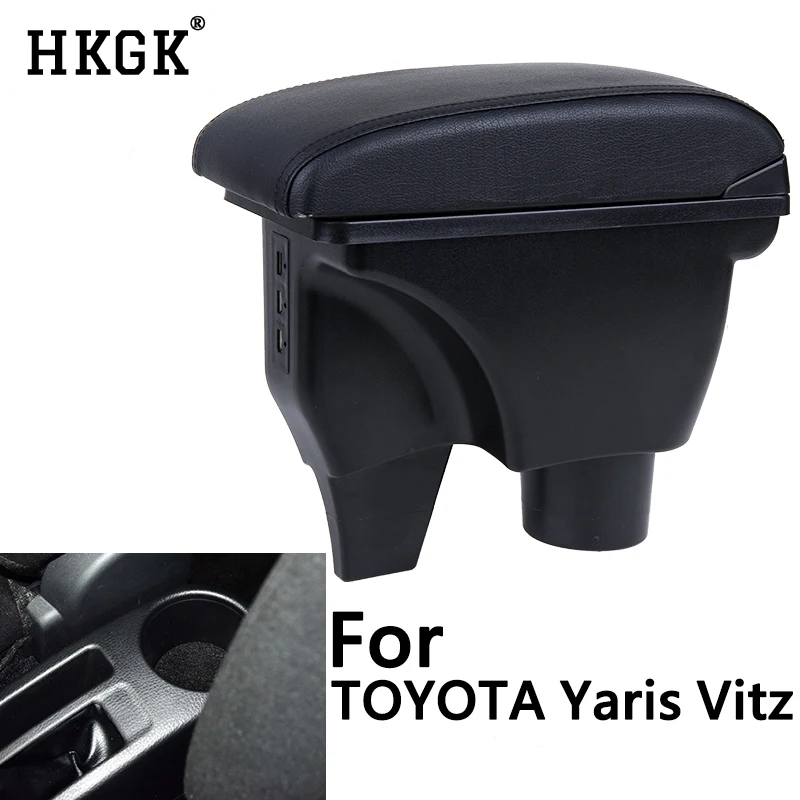 Двухслойный подлокотник для TOYOTA Yaris Vitz центральный консольный ящик хранения