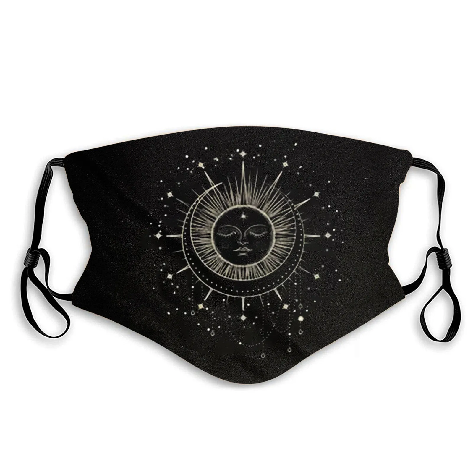 

5PC Mouth-muffle Washable Reusable mascarillas Adult Anti-Dust Sand Exhaust Sunscreen Sun Moon Print Breathable Cycling Mask