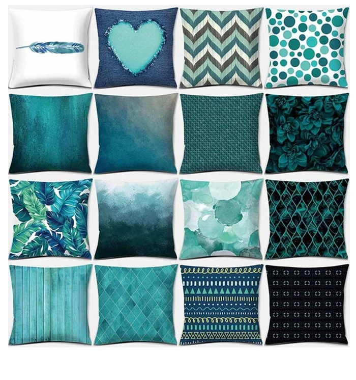 Decorative Pillows Blue Pillow Cover For Living Room Geometric Cushion Cover 45x45cm Bedroom Decor Sofa Funda Cojin Home Decor