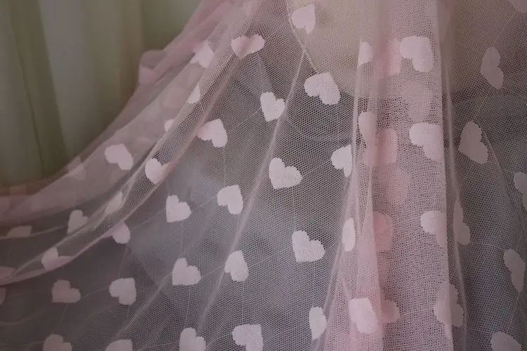 150 см в ширину черная белая красная розовая мягкая форме сердца стрейчевая сетка