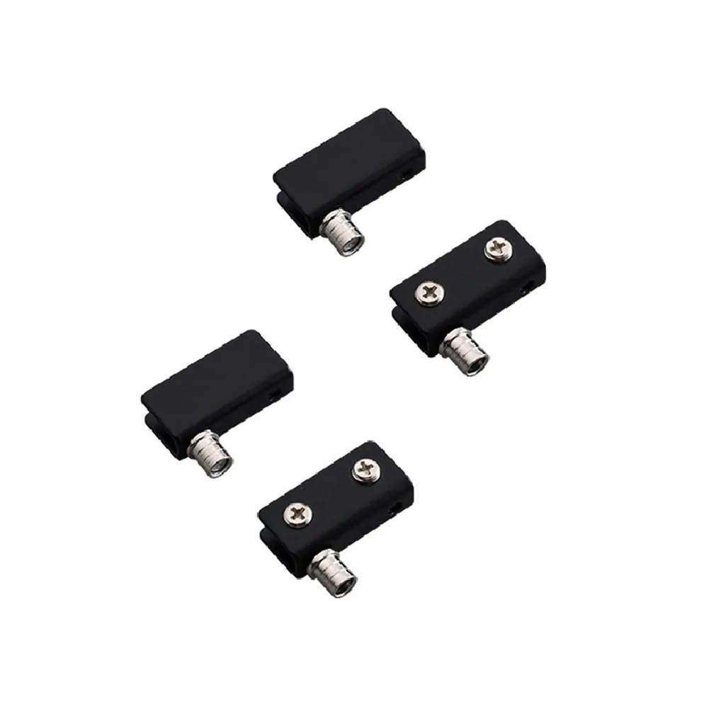 

4PC Black Glass Door Hinges Stainless Steel Cabinet Pivot Hinge Clip No Drilling Furniture Hardware Accessories